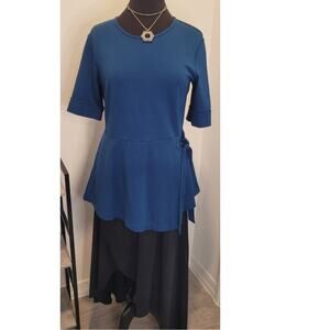 Betabrand Kelly Peplum Faux Wrap Top L Career Travel